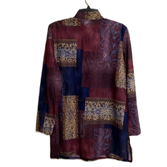 Pride & Joy, High Neckline, Button Down, Long Sleeves Top, Multi Colors, 18 - Picture 2 of 6